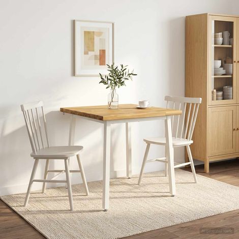 vidaXL 60 x 55 x 75 cm Legno di Acacia Massello Bianco Rettangolare (1/5)
