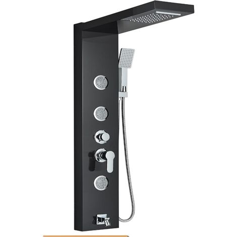 Ensemble de douche mitigeur thermostatique intelli Panneau de douche à lumière LED, ensemble de robinet de douche à affichage numérique cascade pluie, système de douche mitigeur de colonne de salle de (1/5)
