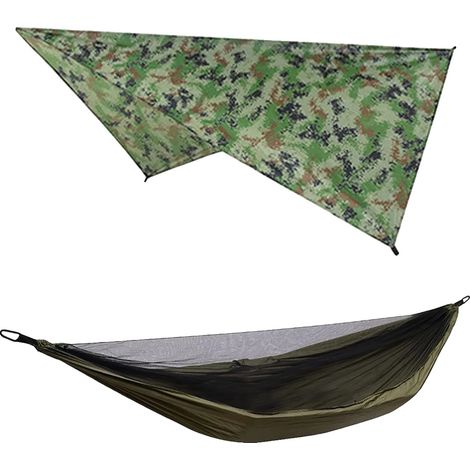 Amaca da campeggio, zanzariera, design portatile, verde (1/2)