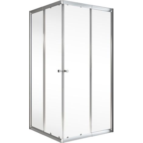 Sunny Eckeinstieg 4tlg, silber 1800x750-900 Klar hell
