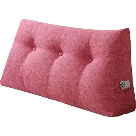 Coussin de Lecture,100cm Coussin Canapé Triangulaire avec Housse Amovible, Grands coussins de Lit Lin,Support de Dossier et de (1/5)