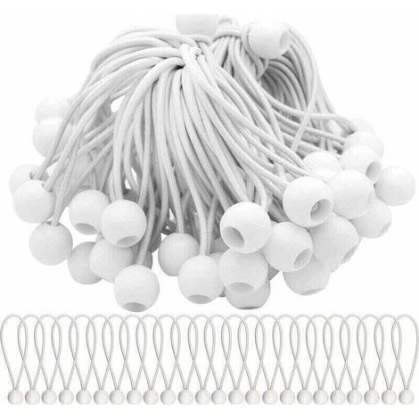 Lot de 40 Tendeur Elastique Cordons Élastiques avec Boules Sandow Elastique Boules Elastiques pour chapiteaux, tentes, bannières et bâches (1/4)