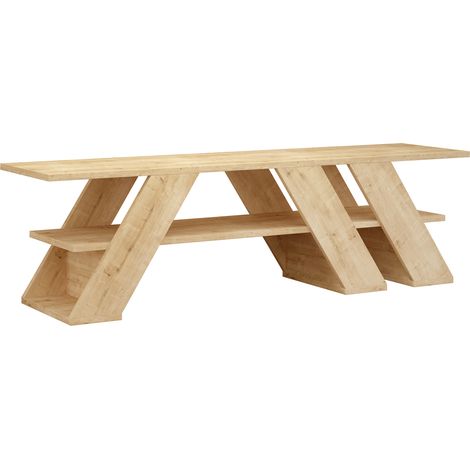 Table TV 140 cm. diagonale. Avec une étagère. Couleur Safir. (Hauteur 40 cm/Largeur 140 cm/Profondeur 34 cm) (1/4)