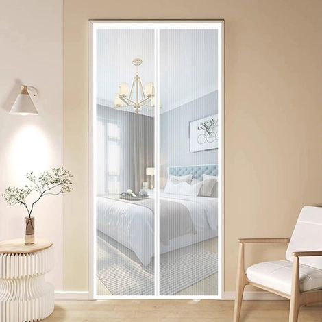 Moustiquaire Magnétique pour Porte Fenêtre 70190cm – Maille Ultra-fine, Fermeture Automatique, Anti-Moustiques, Respirant, avec Bande Adhésive, Blanc (1/5)