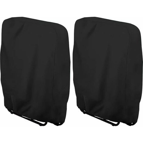 Housse de Chaise Longue Pliante, 2 Pièces Housse de Protection pour Chaise Longue Pliante, Housse Transat Jardin Imperméable, Housse Relax Jardin pour Fauteuil Relax, W71×H110cm (Noir) (1/4)