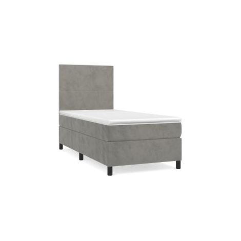 Sommier à lattes de lit et matelas Gris clair 90x200 Velours (1/5)
