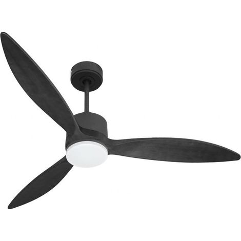 Modulo slim - Super destratificateur et ventilateur DC 132 cm  Gris basalte pales bois noir avec Lumière 25 à 35 m² (1/5)