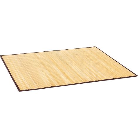 Tapis de salle de bain Bambou 80 x 50 cm Douche Tailles différentes Couche antidérapante, nature (1/5)