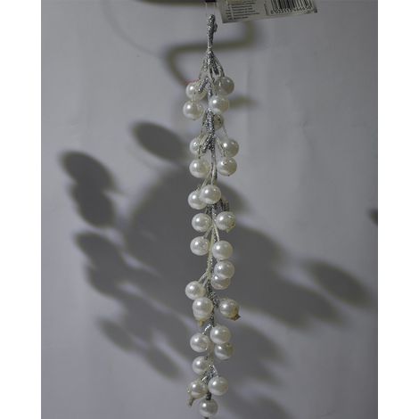 Grappolo con perle argento per addobbi decorazioni natalizi albero di Natale (1/2)