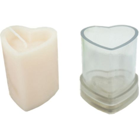 Moule à Bougie Colonne en Forme de Cœur pour DIY Aromathérapie - Outil de Fabrication de Bougies (1/5)