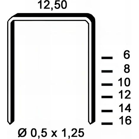 5 000 agrafes galvanisées D-12 - 12,5 x 12 x D. 0,5 x 1,25 mm - 6D-121 - Alsafix