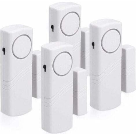 [NON UTILIZZATO] Allarmi per porte e finestre - Confezione da 4 - Sicurezza domestica e protezione antifurto - Funzionamento magnetico - 120 dB