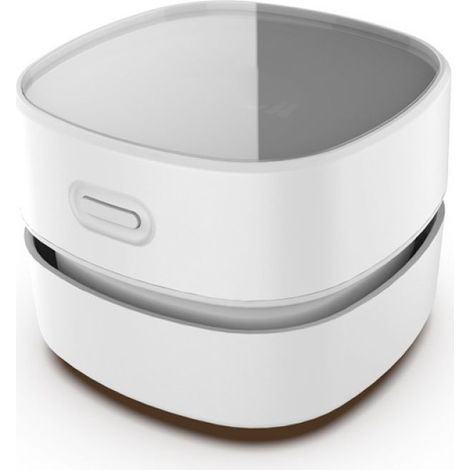 Mini aspirateur de table, puissant nettoyeur de poussière, idéal pour ramasser les miettes, avec bac à poussière dévissable, câble de chargement et brosses inclus, pour bureau, maison, bureau et voitu (1/5)