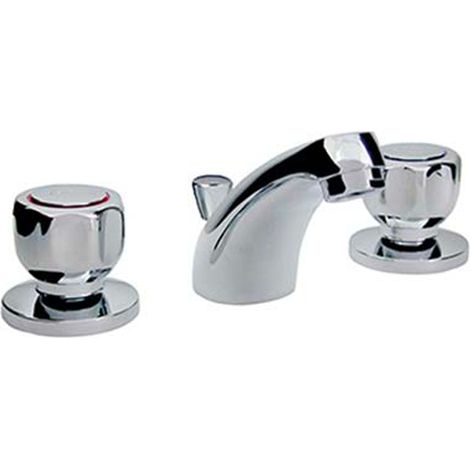 BATTERIA LAVABO SCUDETTO 28 CROLLA - OTTONE CROMATO + PILETTA 1"1/4 - 1 pezzo (1/2)