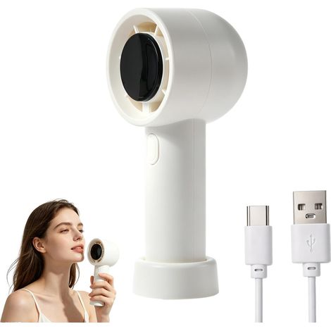 Mini Ventilateur De Poche Rechargeable Avec Batterie 500 MAh, Jusqu’à 18 Heures D’autonomie, 1-100 Vitesses Réglables, Design Silencieux Et Puissant, Parfait Pour Voyage, Outdoor, Camping, Plage (1/5)