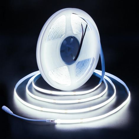 Bande LED COB 24V 10m Blanc Froid 6000K Super Lumineux Ruban LED Auto-adhésif 320LED/M Non étanche IP30 pour DIY Éclairage Intérieur Décoration de la Maison (sans alimentation ni variateur) (1/5)