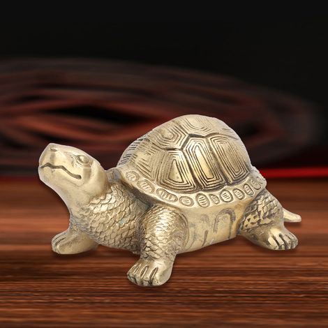 Tortue Feng Shui en Laiton - Symbole de Sagesse et Protection - Décoration Intérieure Zen (1/4)