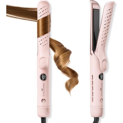 Wavytalk 2-in-1 Curler and Straightener, Cold Air 360° for Big Curls Digital screen, 5 temperatures, 3 cold modes, cold air fixes the hairstyle and reduces thermal damage, anti-scalding (1/5)