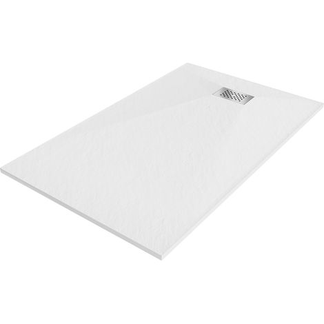 Mexen Hugo Rechteckige Duschwanne SMC 160 x 90 cm, weiß, Abdeckung Inox - 42109016-X (1/5)