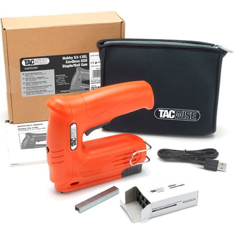 Pistolet agrafeur cloueur sans fil Hobby 53-13EL avec batterie 4V Lithium-Ion intégrée et 2000 agrafes - - (1/4)