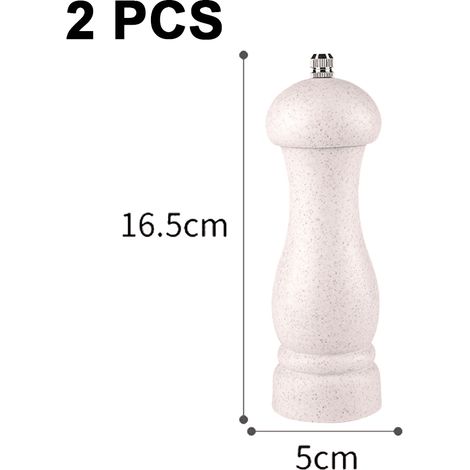 Wood Salt and Pepper Grinder Set Adjustable Coarseness Ceramic Oak Wooden Pepper Grinder Refillable Pepper Mill Home Chef Gift (1/5)