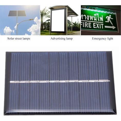 2 Panneaux Solaires Polycristallins 0.6W 5V pour Recharger Téléphone, GPS ou Appareils USB - 80x55mm (1/5)