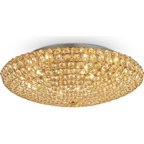 Ideal Lux King - 9 Light Indoor Large Flush Light Gold, G9 (1/2)