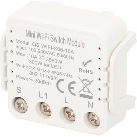 Unitec WIFI Schalter mini steuerbar per Tuya-App, Einbaumodul (1/3)