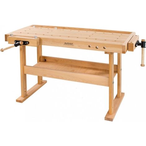 Ramia - Werkbank aus Holz (Platte aus massiver Buche), lackiert oder geölt, Länge 150 cm - Diamond 1500 (1/5)