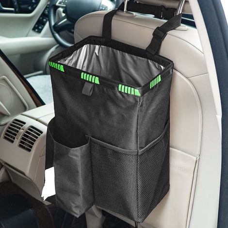 Sac poubelle pliable pour voiture — Modèle suspendu avec poches de rangement intégrées et distributeur de mouchoirs (1/5)