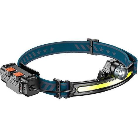 Lampe frontale DARKBEAM, lampe torche puissante pour casque de chantier, projecteur COB à lumière rouge, étanche, détecteur de mouvement, lampe frontale légère pour casque. (1/5)