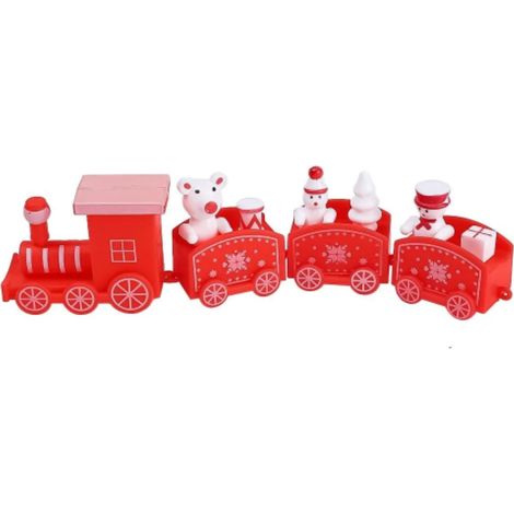 Tren navideño decorativo de plástico (rojo, 19,5 cm) (1/5)
