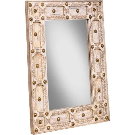 Espejo de madera artesanal marrón, 80x4x107h cm (1/5)