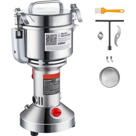 Moulin à grains électrique 750g, 2000W, broyeur d'épices inox, pulvérisateur pour céréales, café, maïs, poivre, type droit (1/5)