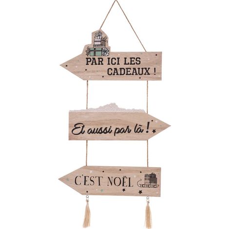 Schild Zuflucht Geschenke H50cm aus Holz zum Aufhängen - Feeric lights & christmas