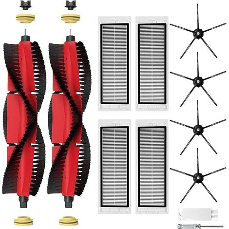 Accessoires de Rechange pour Xiaomi Roborock S5 Max S6 MaxV S6 Pure S6 Max S4 S4 Max S50 S51 S55 S5 S60 S65 S6, 2 Brosse Principale, 4 Filtres HEPA, 4 Brosse Latérale (1/5)