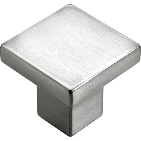 Hettich Möbelknopf Zinkdruckguss Edelstahl-Optik 30,0 x 30,0 mm - 1 Stück Möbelgriffe