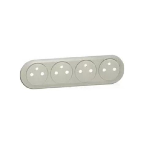 Legrand 068414 - Céliane hubcap Socket 4 x 2p+t compact pre-wired surface - titanium