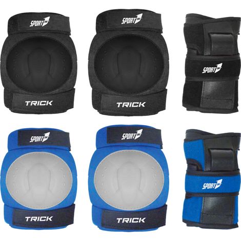 Set Protezioni Trick 4-7 Anni Ginocchiere Gomitiere Parastinchi per Bici Skate e Monopattino Colore Assortito (1/4)