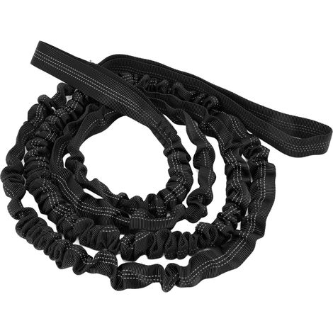 Barre de remorquage pour vélo en nylon extensible, longueur naturelle 2,7 m, corde de remorquage portable pour vélo, course et marche, noire (1/5)