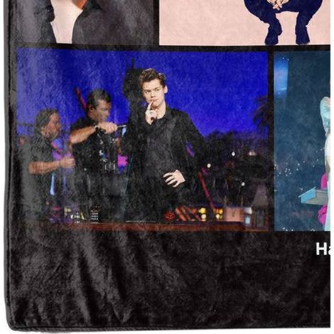 Couverture étoilée personnalisée Harry Styles BL601A-5, 140x200 cm, motif star, tissu doux, idéale pour lit ou canapé (1/4)