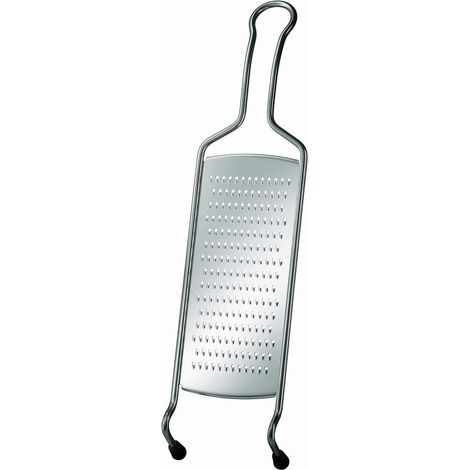 RÖSLE Grattugia a grana fine, grattugia di alta qualità per parmigiano, spezie, limone, cioccolato o zenzero, con impugnatura in metallo e base in silicone, acciaio inossidabile 18/10 (1/2)