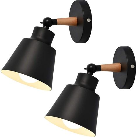 2 pièces Luminaires Moderne E27 Edison Applique Murale Industrielle en Métal Loft Lampe pour Café Bar Couloir Salle à Manger Salon Chambre Rétro Cage Métal Wall Light Applique créative(sans ampoule) (1/5)
