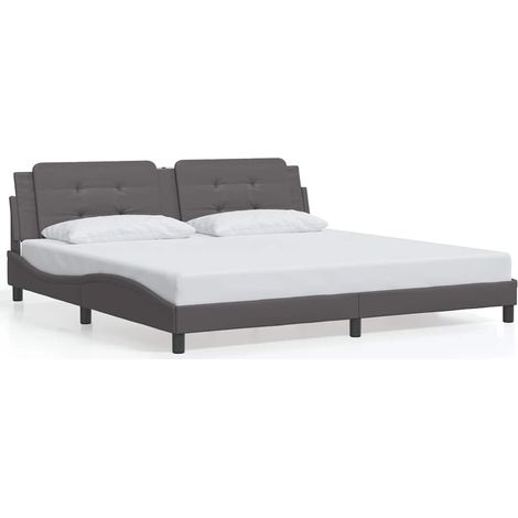 Maison Exclusive - Bettgestell ohne Matratze "Zadar" Grau 200x200 (1/5)