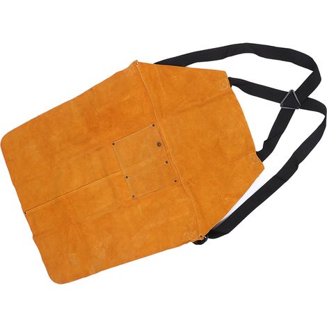 Tablier de soudage anti-éclaboussures, fabriqué en cuir de vachette épais, résistant à l'usure et aux coupures. (1/5)