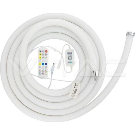 V-TAC VT-561 Neon Flex magic RGB striscia led in silicone 24V luminosità 360°- 100W 10W/m 120 LED/m bobina da 10m IP20 sku 6876