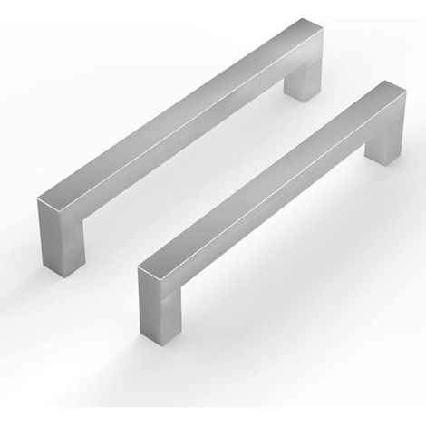 Lot de 2 poignées de placard de cuisine argentées, entraxe de 192 mm, en acier inoxydable (1/4)