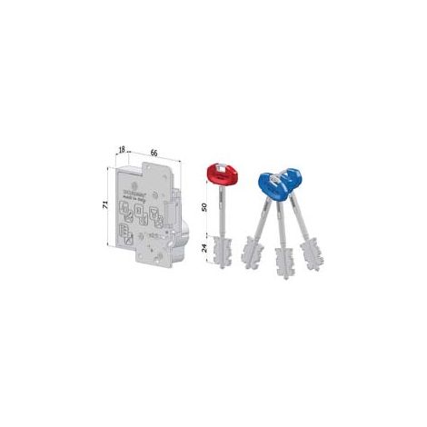 CUORE DI RICAMBIO DOPPIA MAPPA PER PORTE BLINDATE 25S  DX (25SXDZBXXXXXS56)    SECUREMME