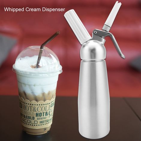 Siphon à chantilly en aluminium avec trois embouts, 500 ml