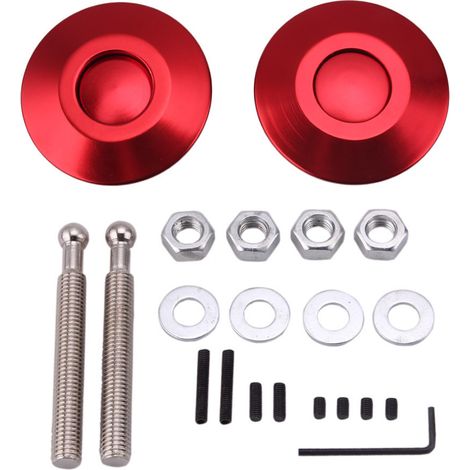 Dekorative Motorhaubenverriegelung aus Aluminiumlegierung, Schnellverschluss, 62 mm Durchmesser, unsichtbare Motorhaubenverriegelung – Rot (1/4)